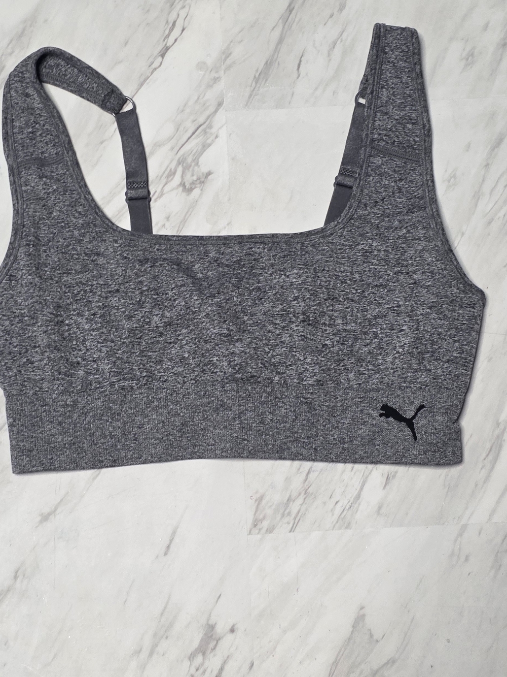 Puma Women's Dark Heather Gray Seamless Sports Bra
